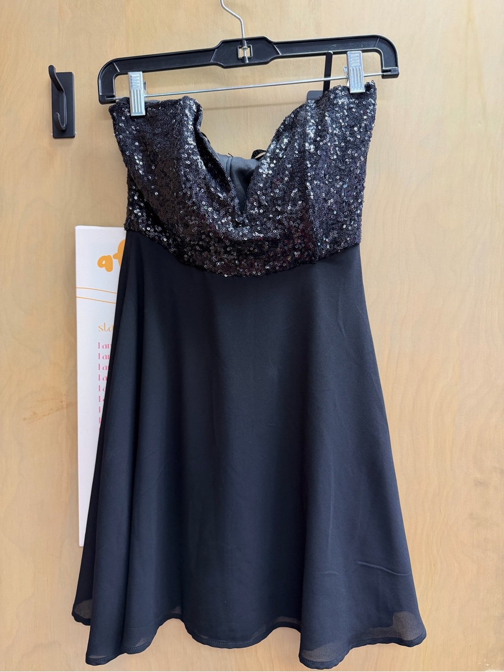 Tobi Black Sequin Bodice A-Line Formal Dress